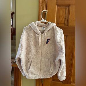 PINK Victoria's Secret Cream Sherpa Fleece Florida Jacket